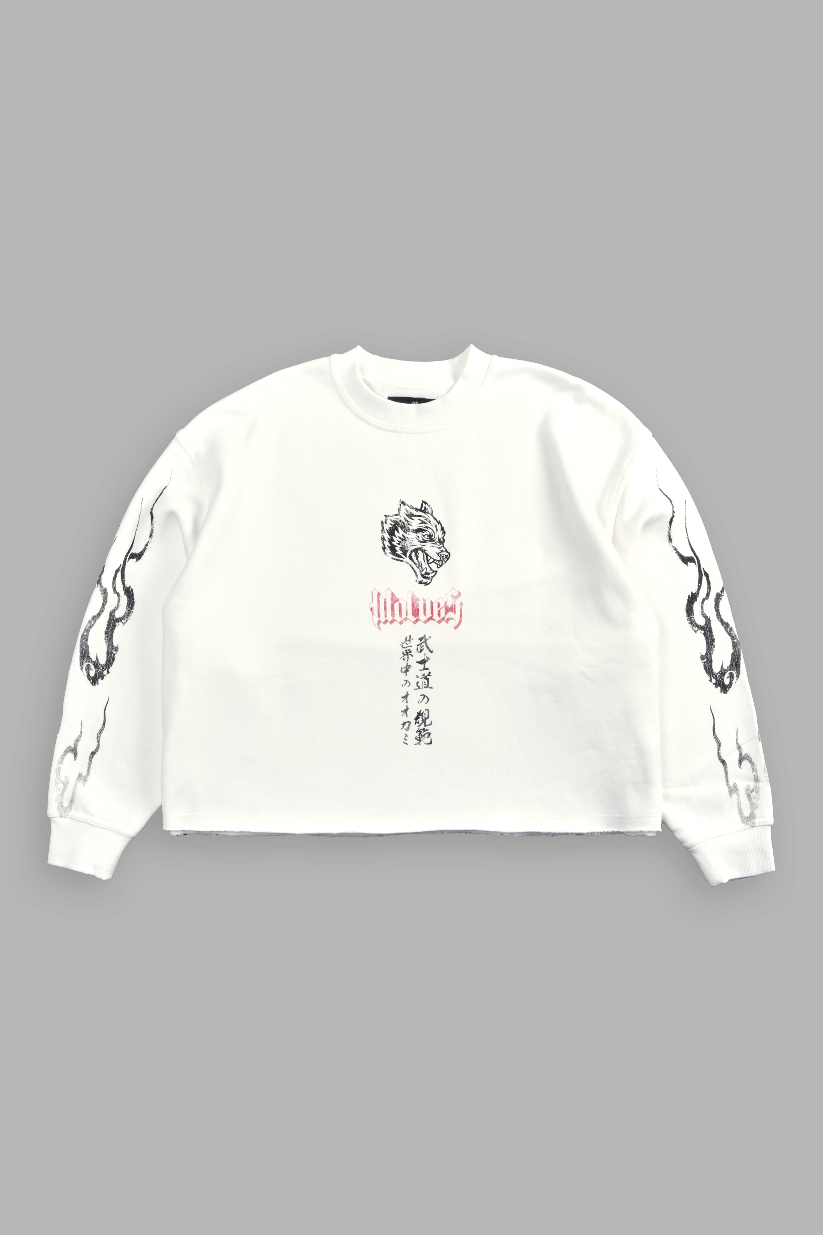 Darc Infernal Raw Hem "Box Cut" Crewneck in Cream