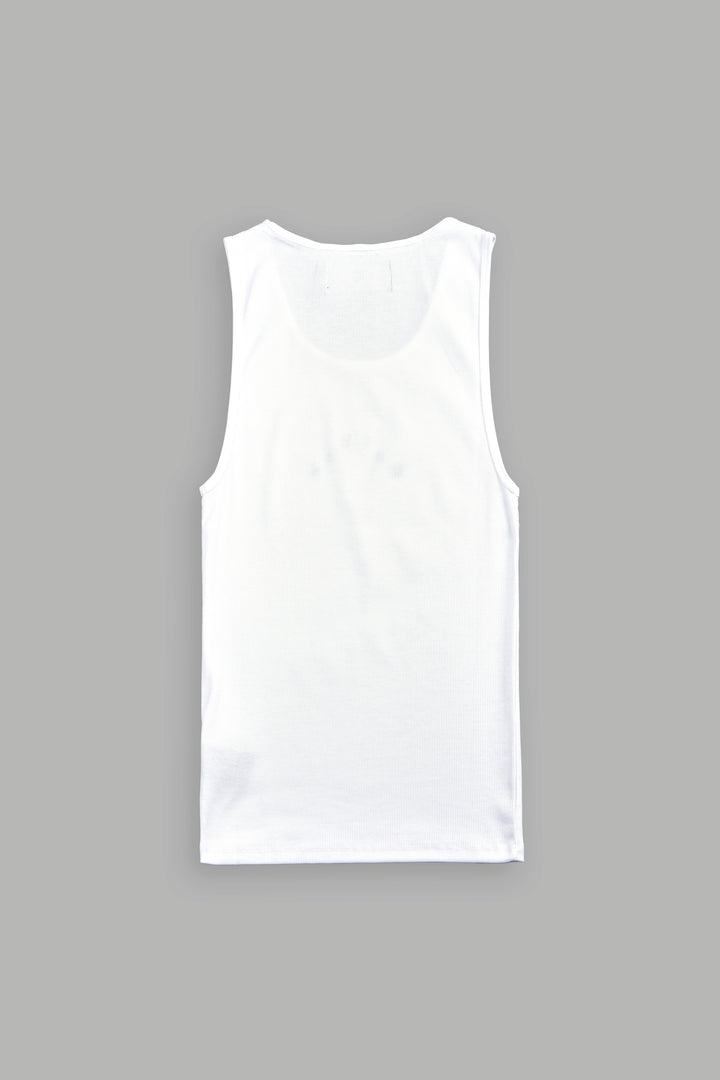 Wolves Pyramid Ribbed Tank V2 in White