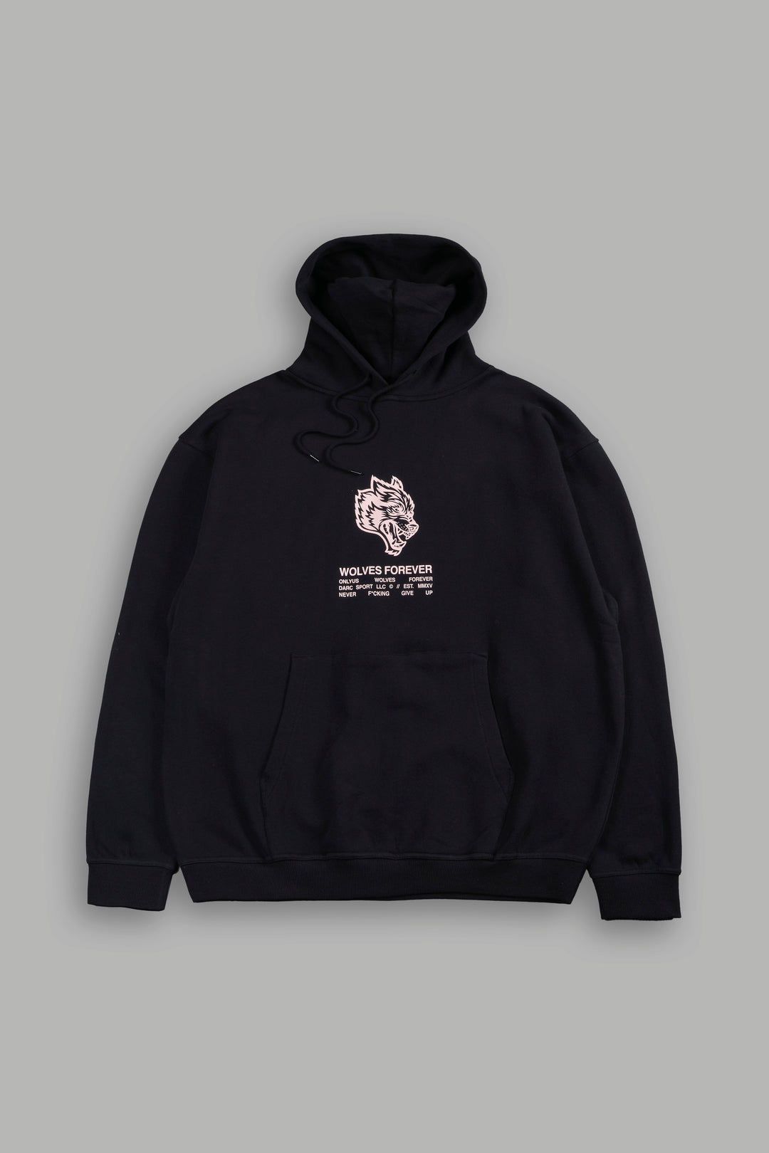 Gradient Wolves Have Your Back Bishop Hoodie In Black