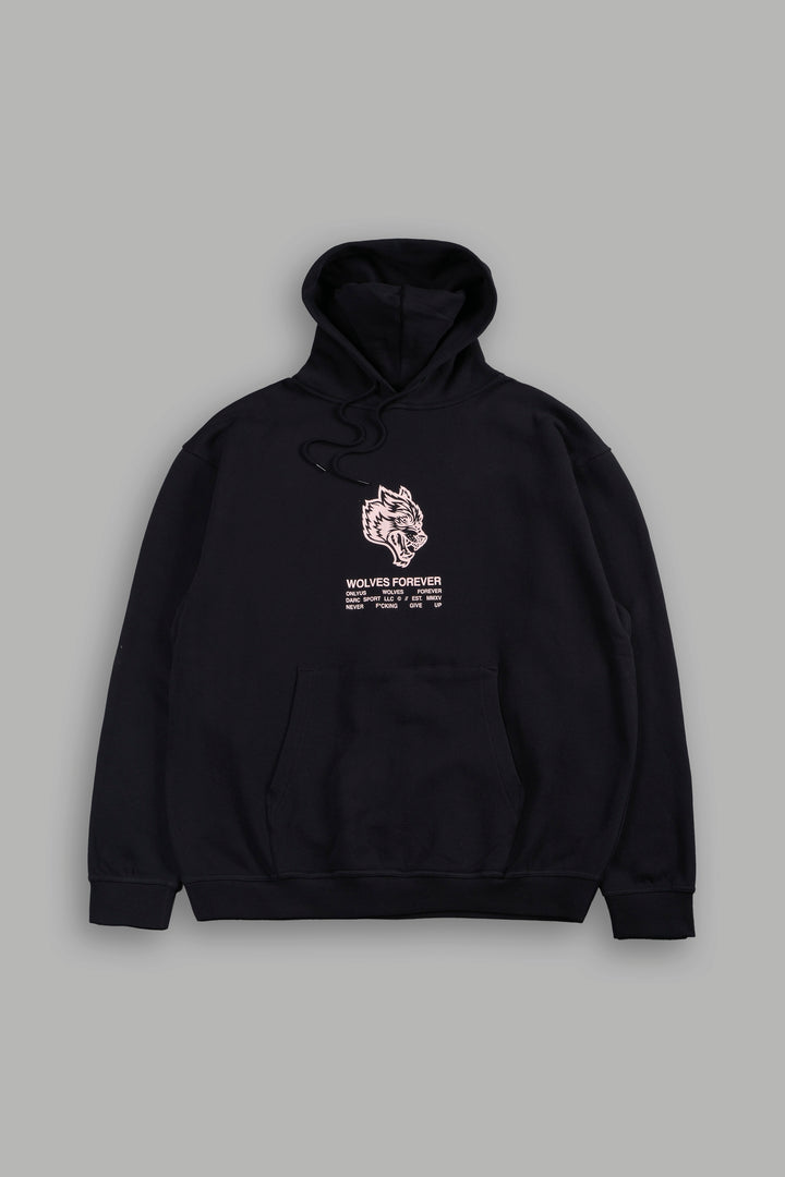 Gradient Wolves Have Your Back Bishop Hoodie In Black