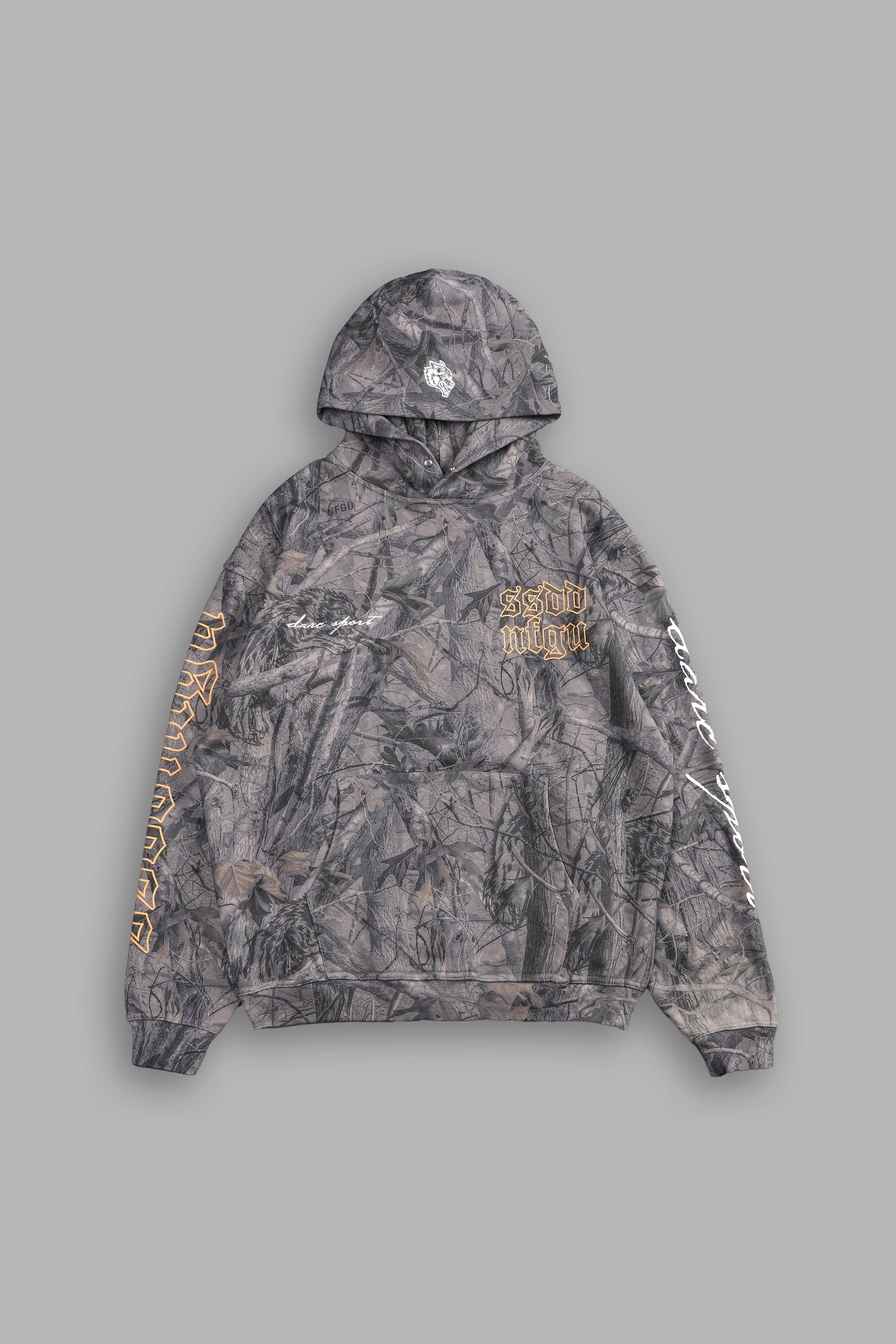 New Beginnings "Pierce" Hoodie in Driftwood Wolf Forest Camo