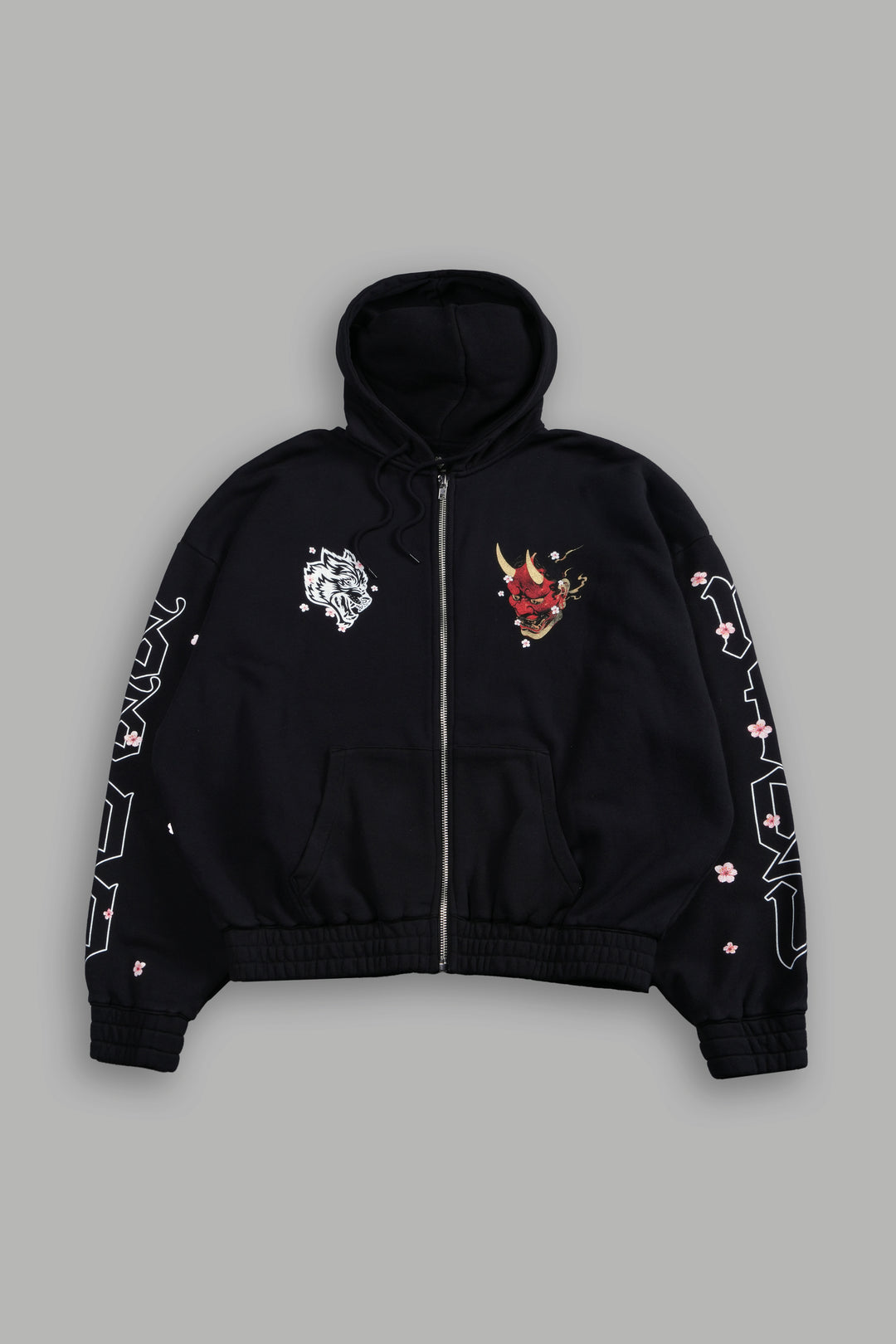 Oni Code Blossom "Chambers" Zip Hoodie in Black