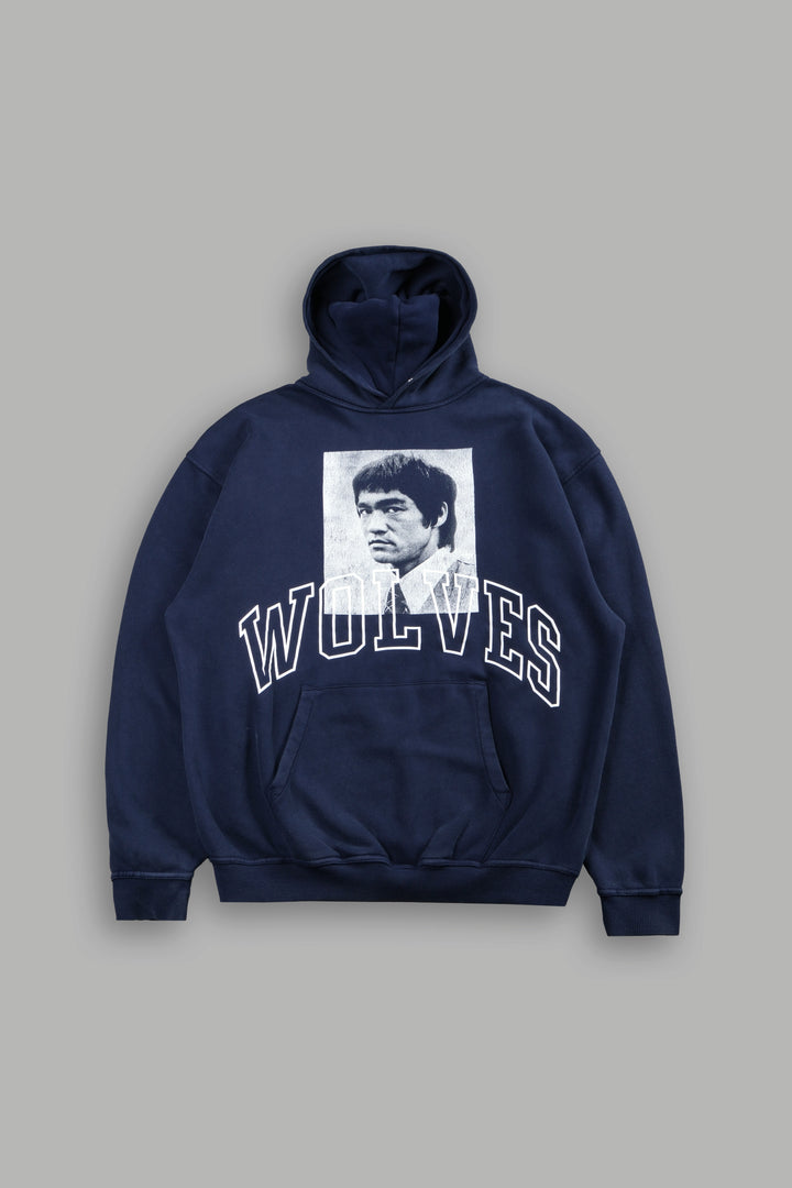 Bruce Lee Forever Pierce Hoodie in Navy