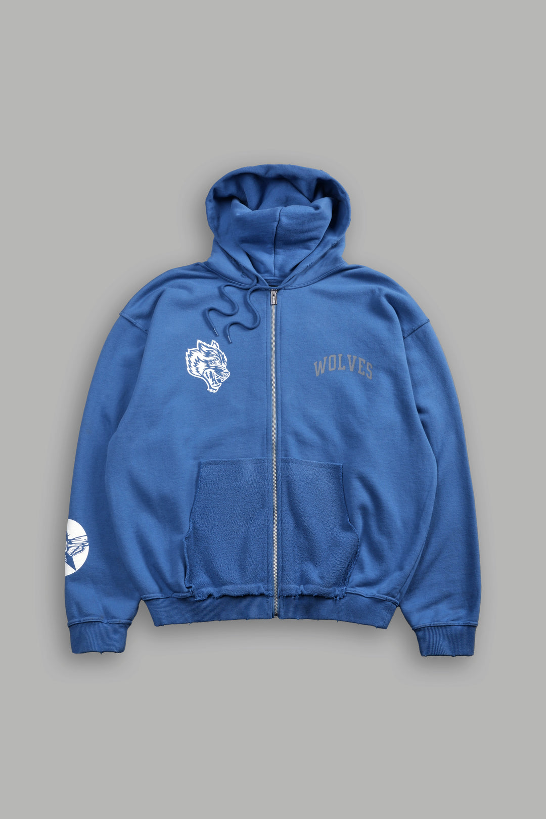 La Ca Frvr Grunge Moatis Zip Hoodie in La Blue