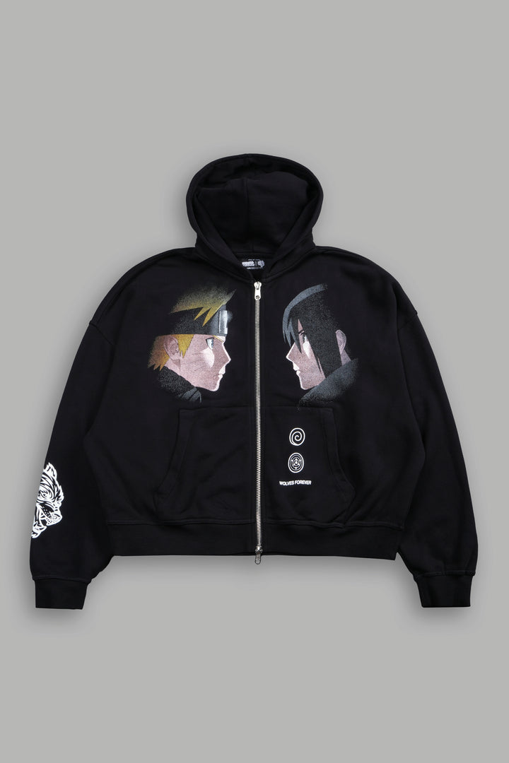 Last Battle Vex Double Zip Hoodie in Black