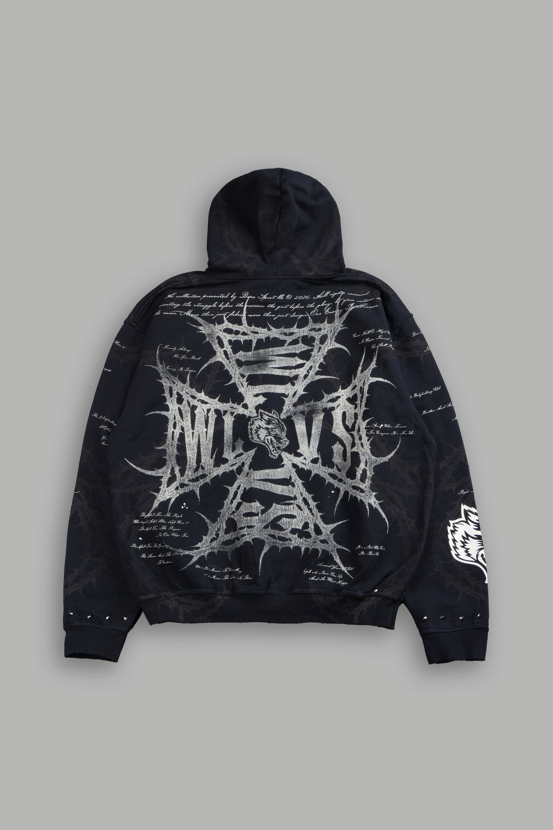 Thorns Frvr Grunge Moatis Zip Hoodie In Black