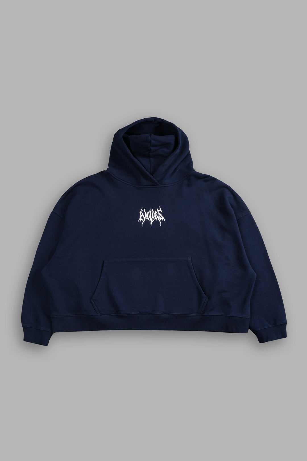Hesh Core Grunge "Gage Box Cut" Hoodie in Navy