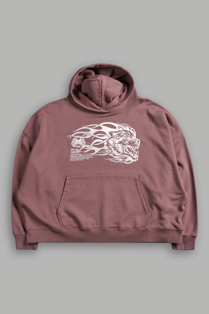Wolf of the Flame Grunge "Gage Box Cut" Hoodie in Mauve