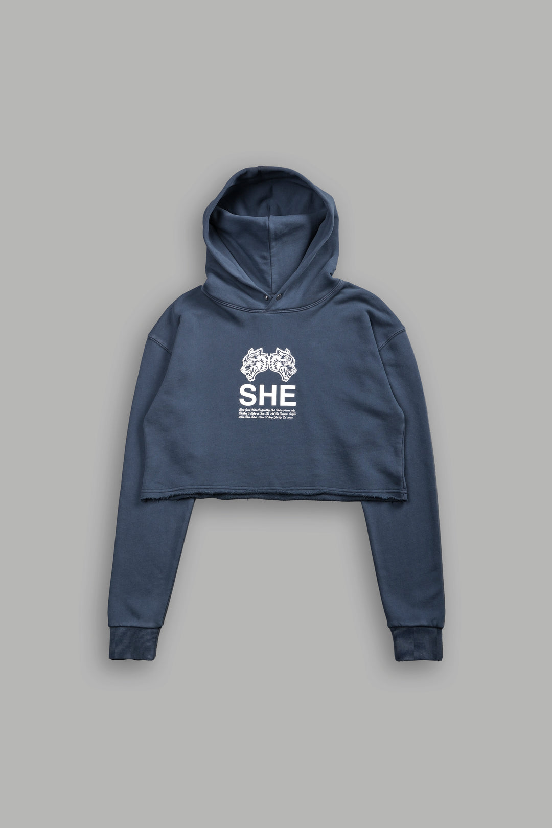 Gritty "Pierce" (Cropped) Hoodie in Darc Blue