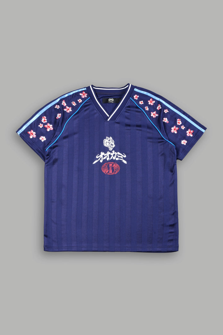 Sakura Forever She Oversized Soccer Jersey in Royal Navy