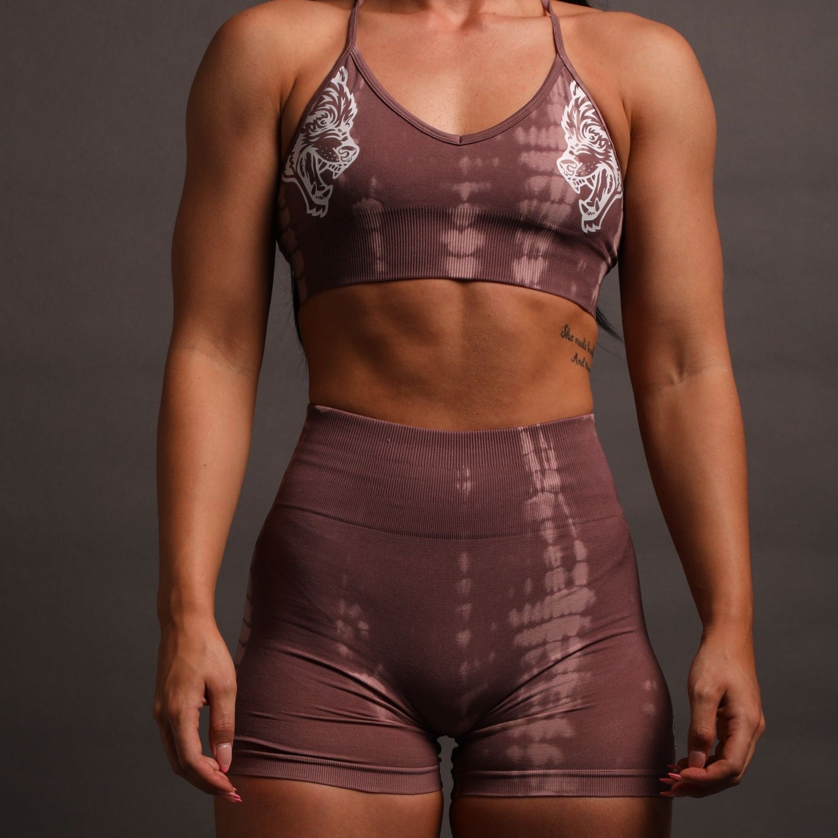 Wolves Forever Seamless Everson "Training" Shorts in Tonal Mauve Serpent