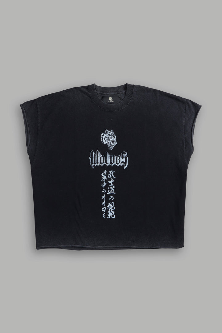 Darc Infernal Grunge Cut-Off Tee in Black