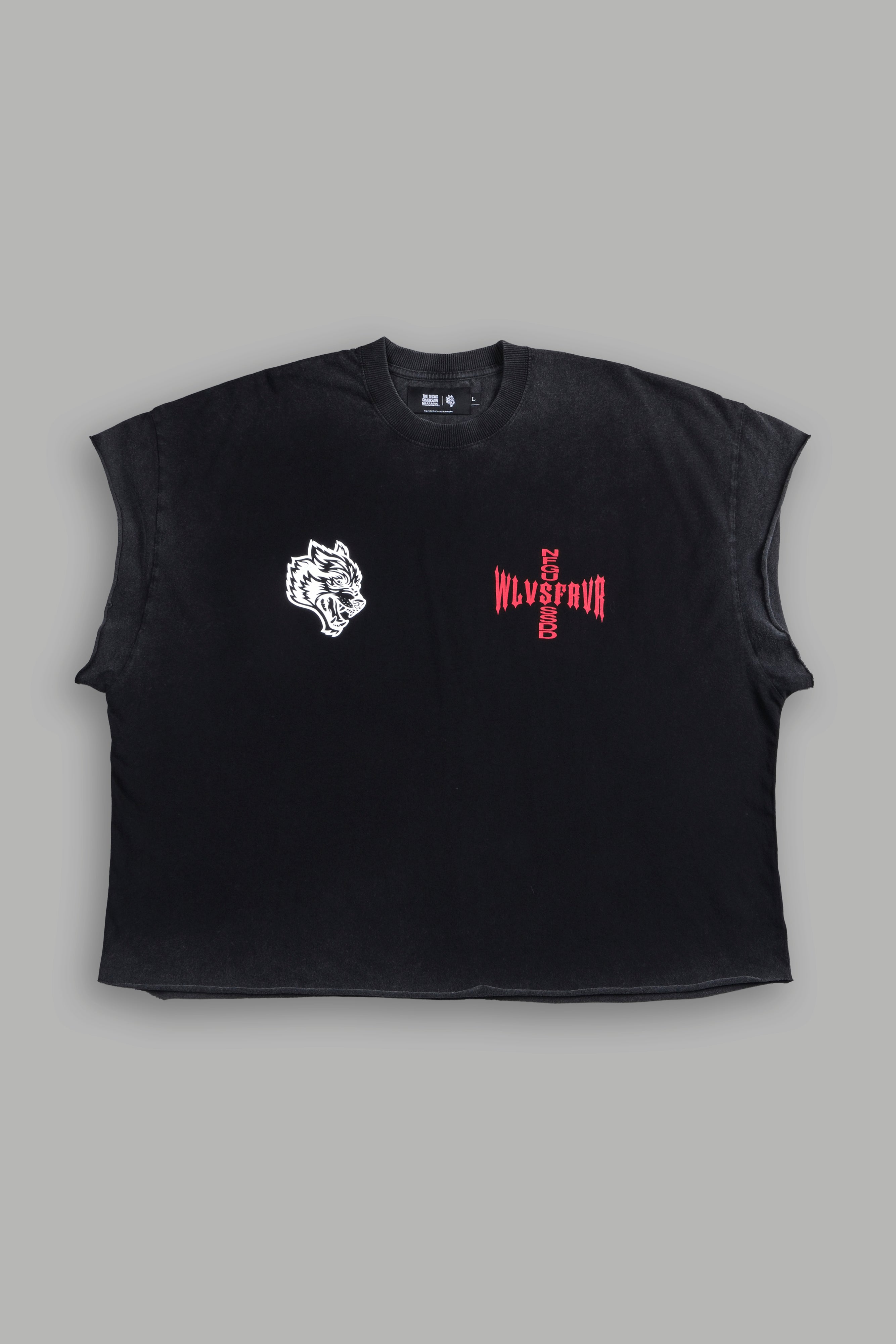 Born Darc Grunge Cut-Off Tee in Black