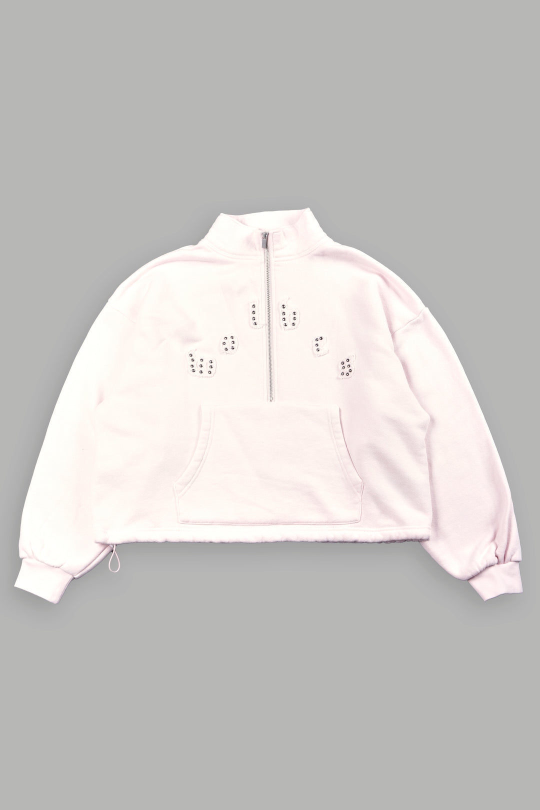 Stud Pyramid She Everson Mockneck Sweater In Blush Pink