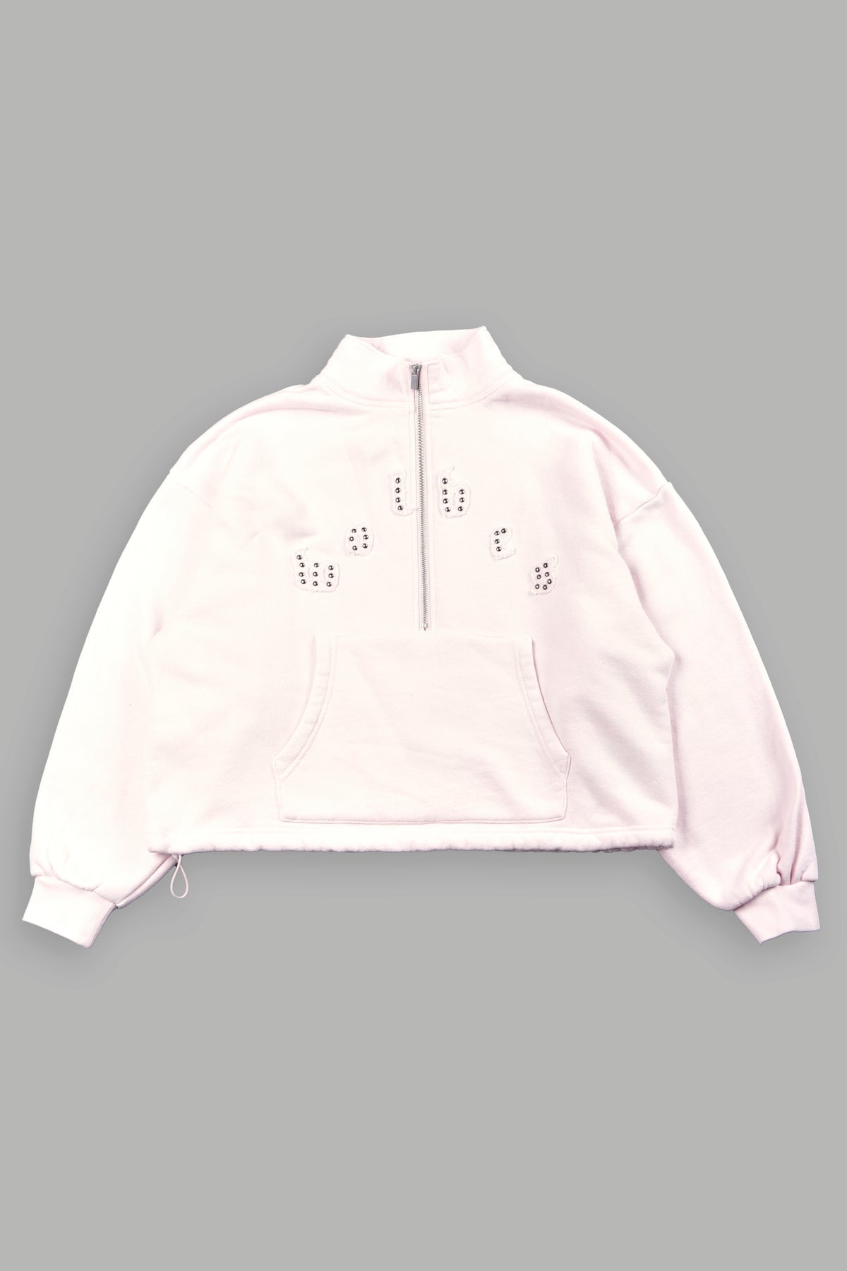 Stud Pyramid She Everson Mockneck Sweater In Blush Pink