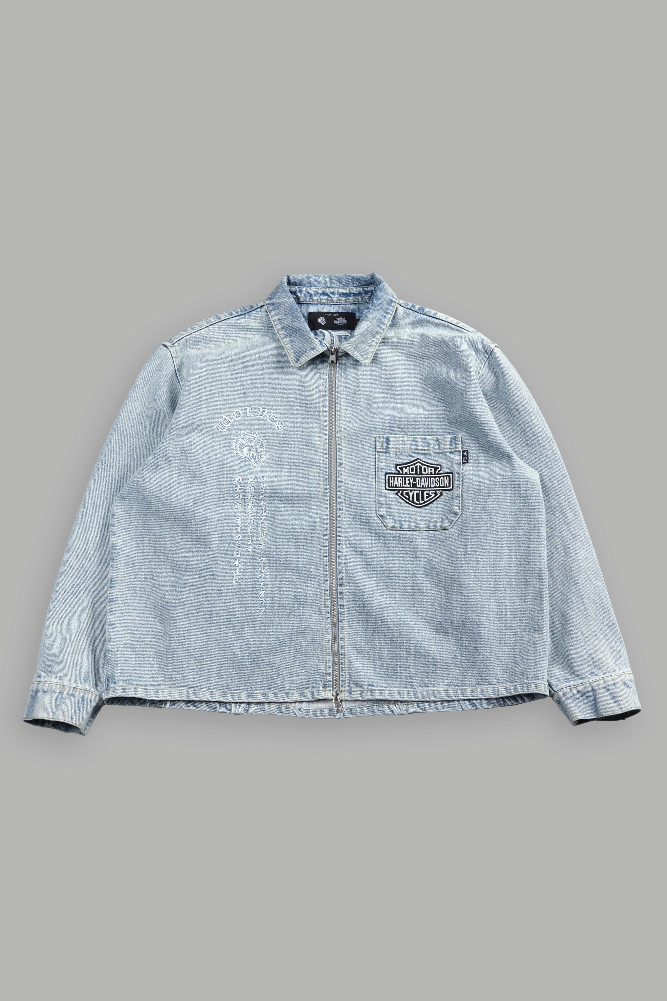 H-D Wolves Inferno Ls Denim Vince Shirt in Light Wash