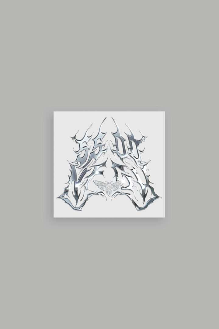 Iron Mantra Sticker in Silver