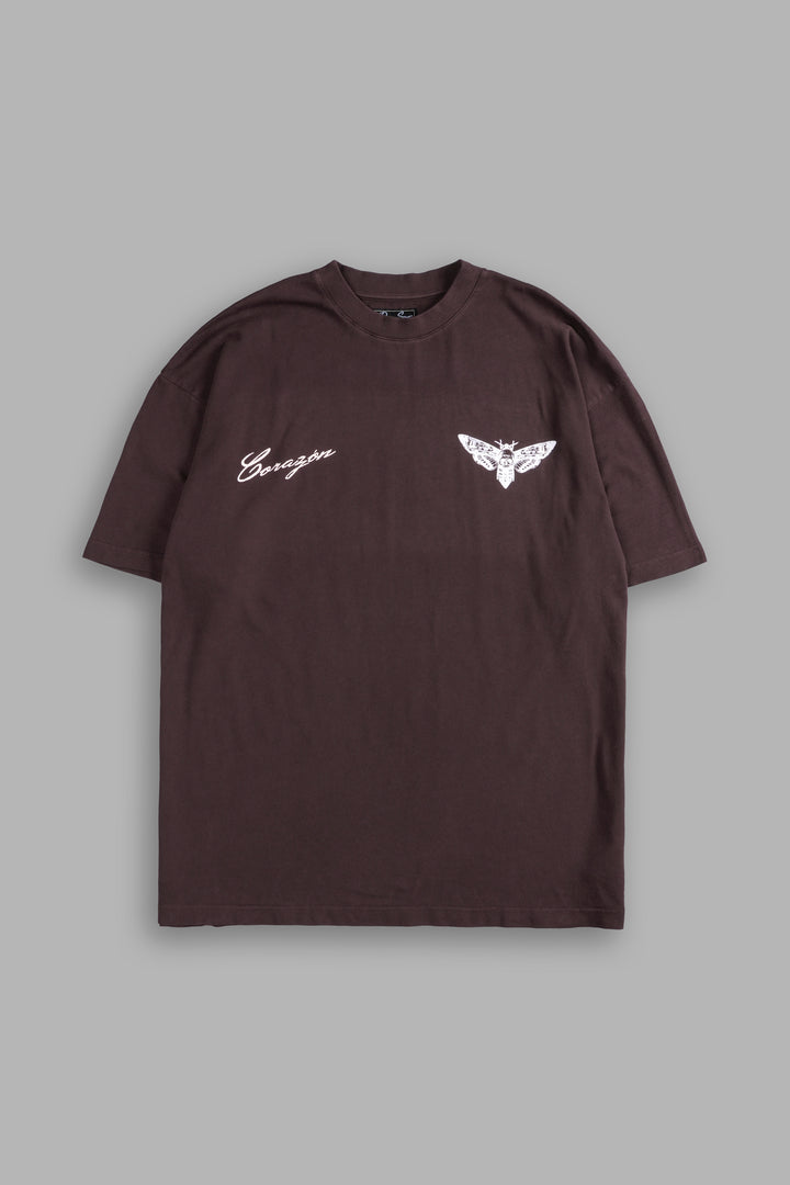 Life And Death "Premium Vintage" Oversized Tee in Darc Garnet