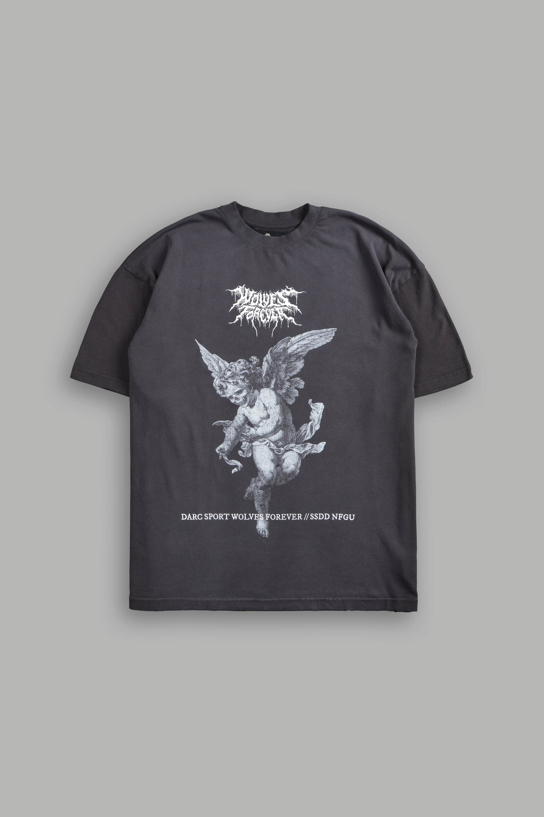 Life From Death "Premium" Oversized Tee in Wolf Gray Spine Sun Fade