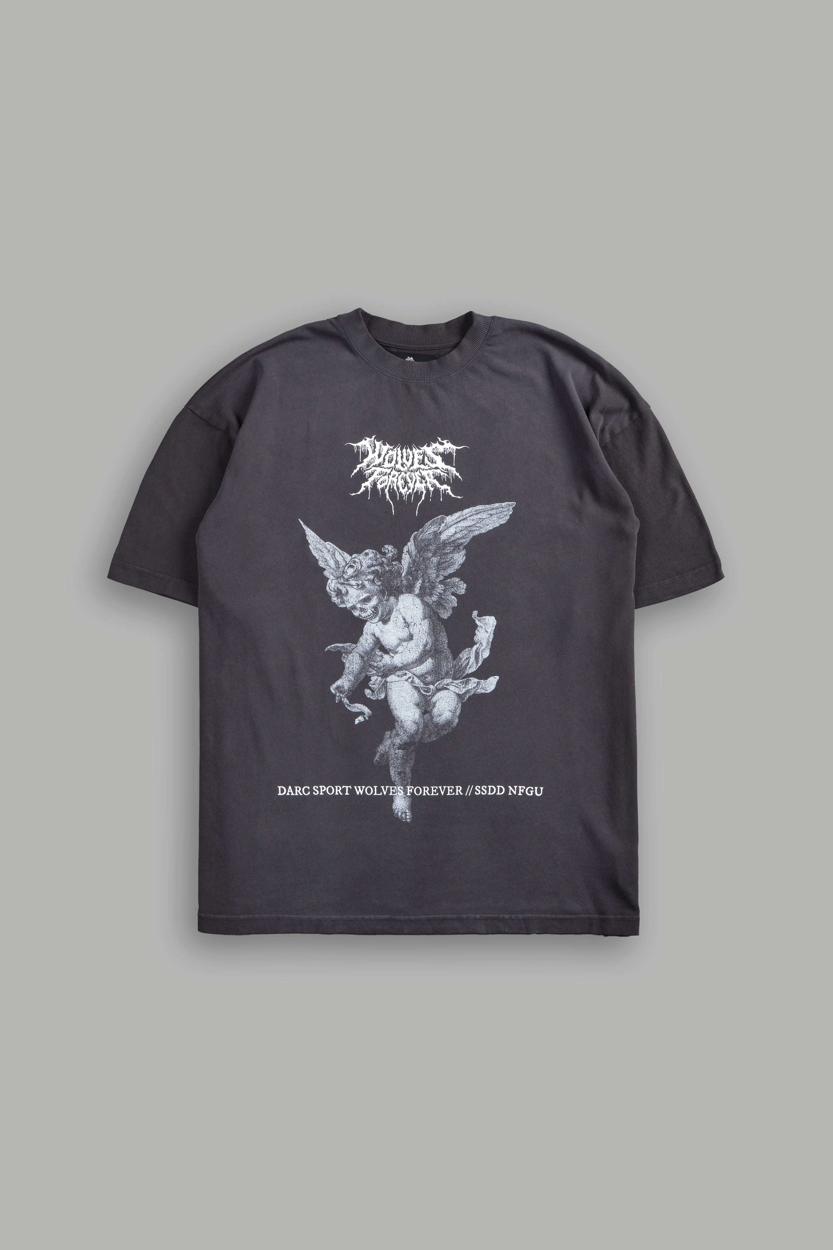 Life From Death "Premium" Oversized Tee in Wolf Gray Spine Sun Fade