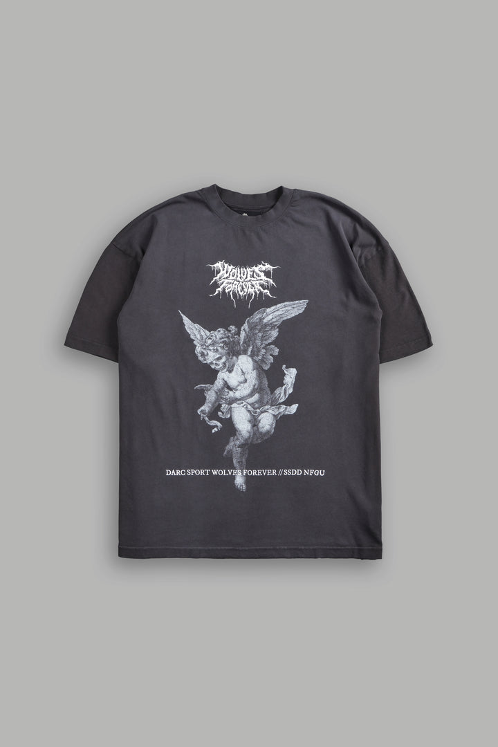 Life From Death "Premium" Oversized Tee in Wolf Gray Spine Sun Fade