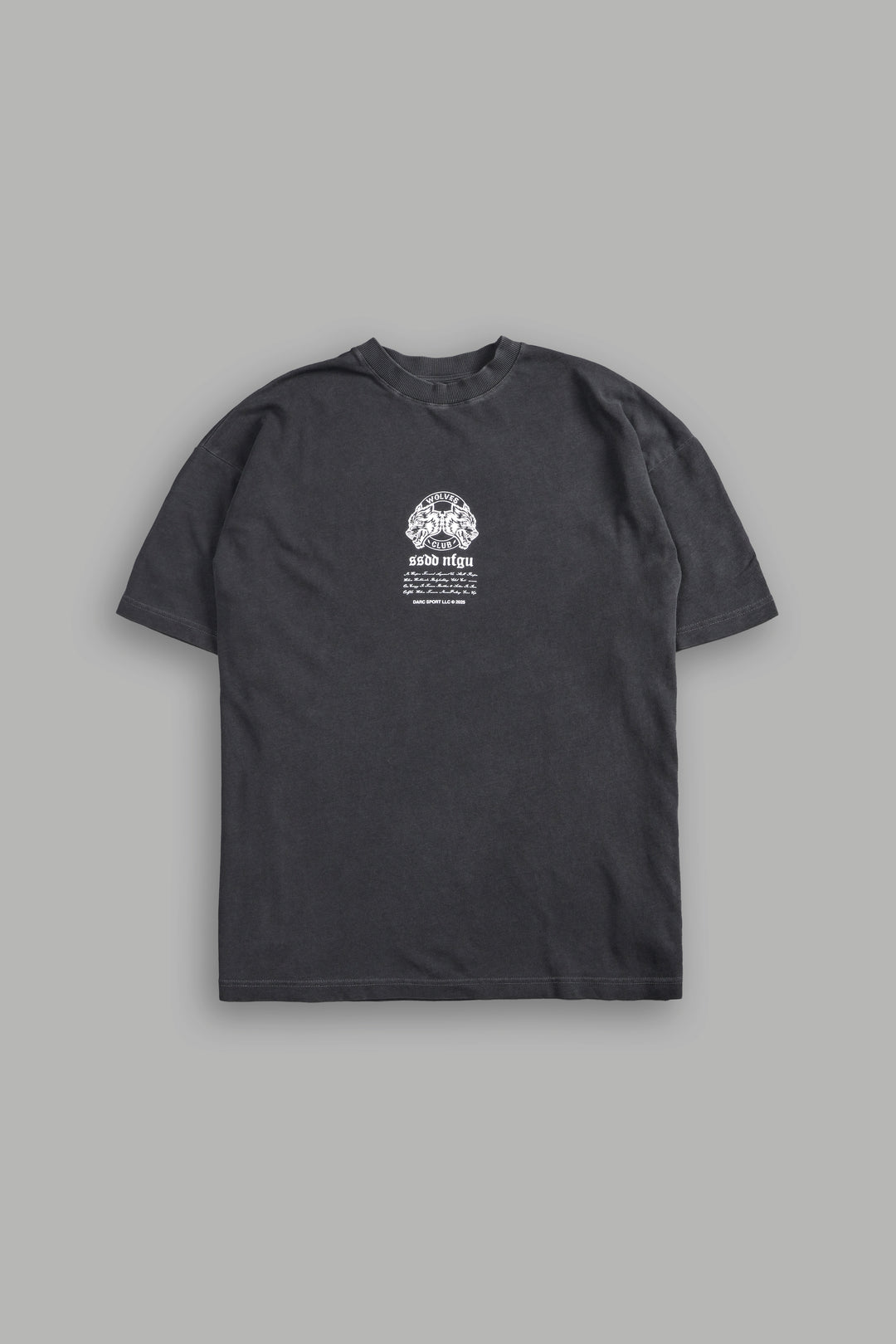 Death Face "Premium" Oversized Tee in Wolf Gray