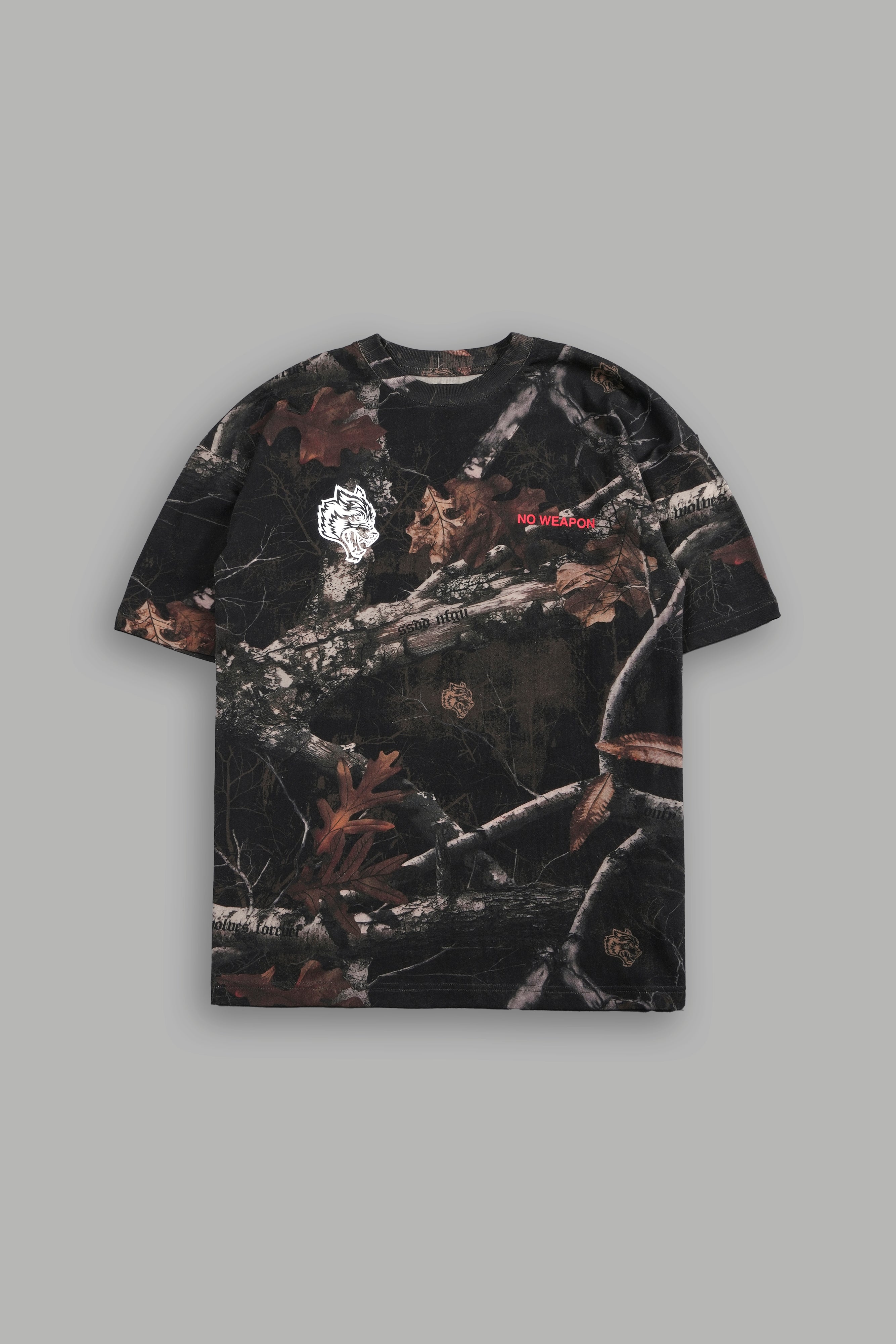 No Weapon Shall Prosper "Premium" Oversized Unisex Tee in  Darc Brown Woodland Camo