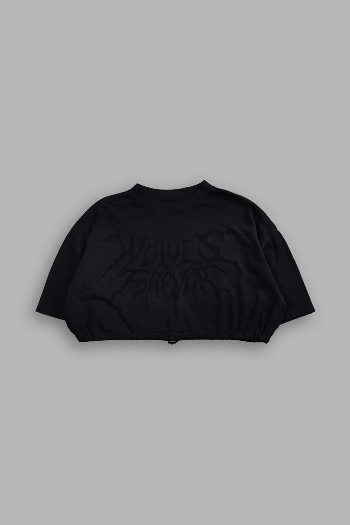 Forged From Iron Bungee Cropped Tee in Black Horizon Sun Fade