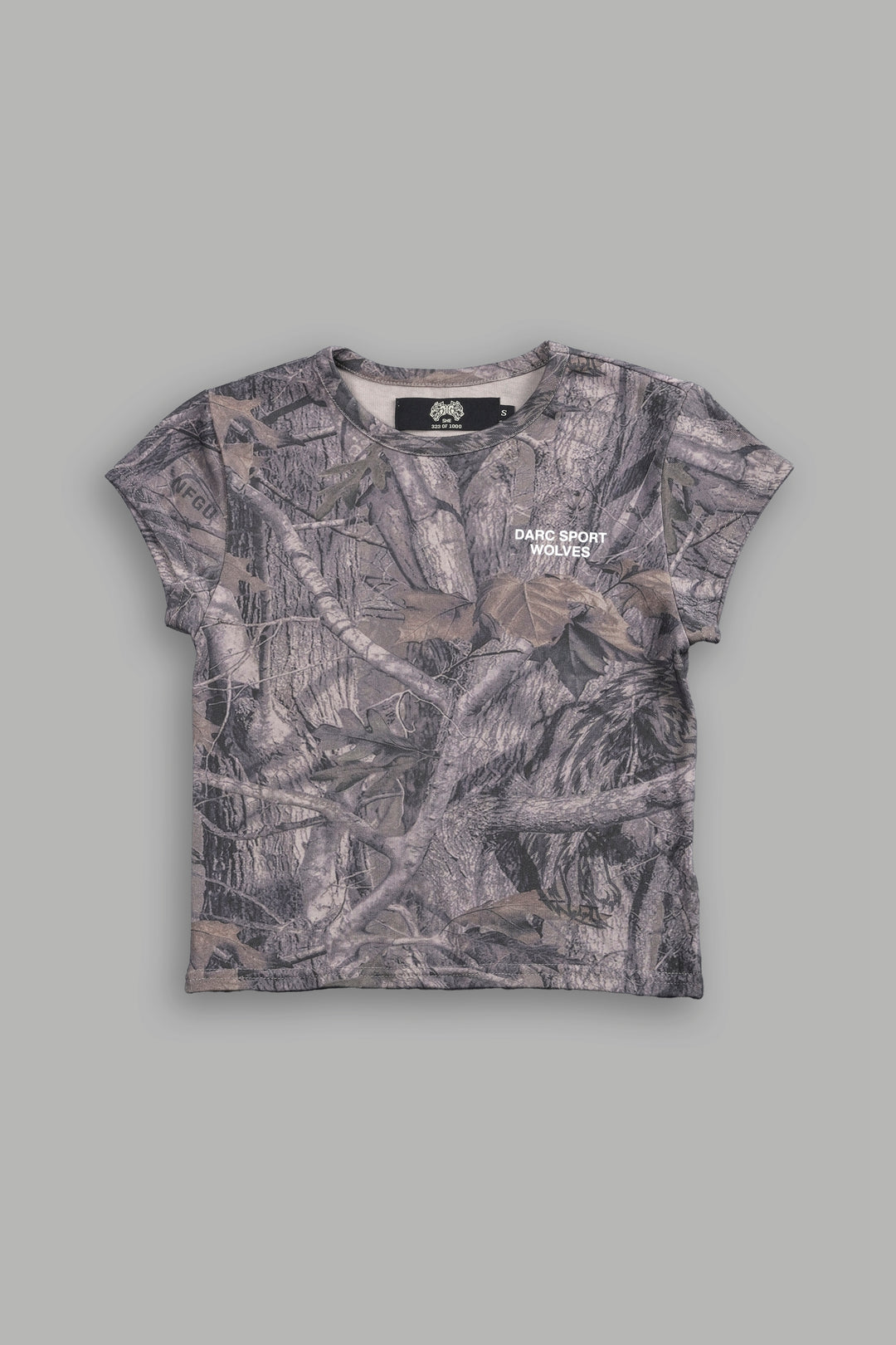 Darc Sport Wolves "Baby" Tee in Driftwood Wolf Forest Camo