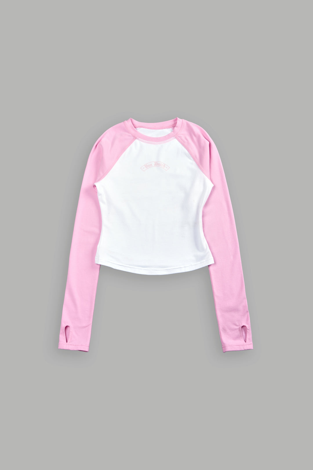 Wolves Kulture Raglan Ringer LS Tee in Bubblegum/White