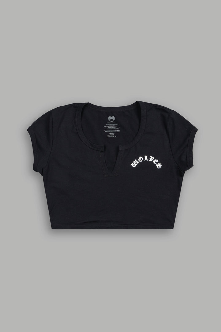 Hesh Chopper Thorns Josie Crop Baby Tee In Black