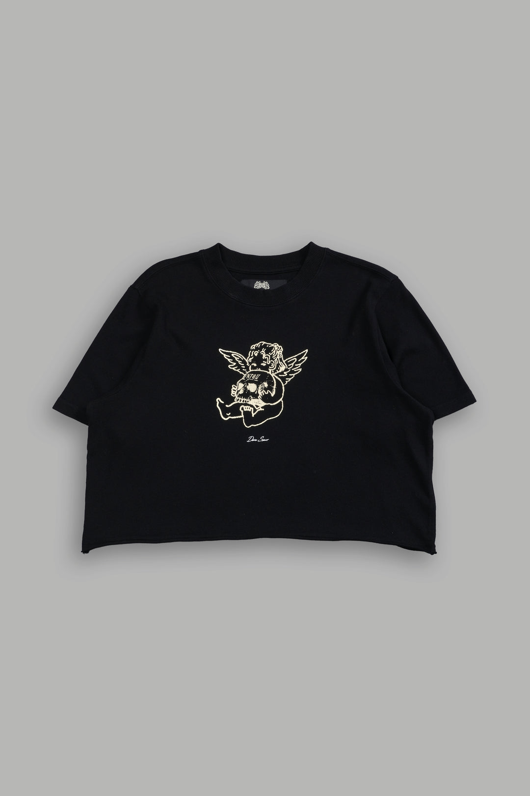 Cherub and the Skull "Premium" (Cropped) Tee in Black