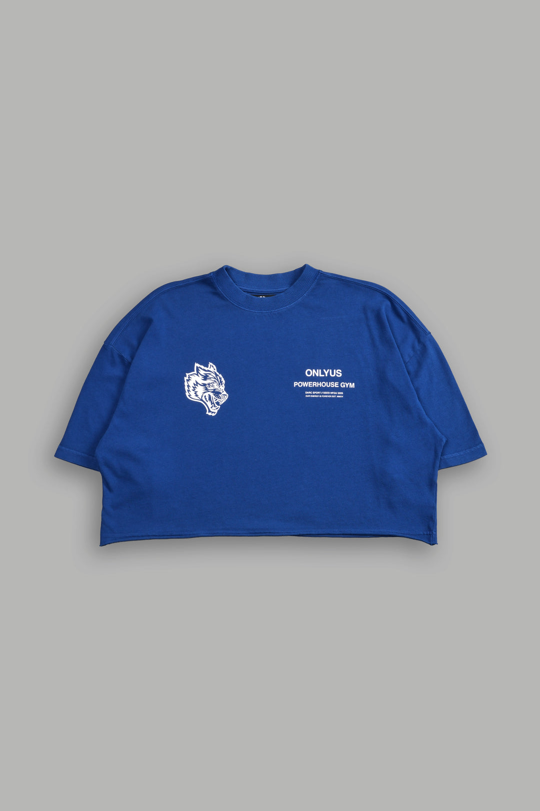 Only Us Gym "Premium" Oversized (Cropped) Tee in Darc Cobalt