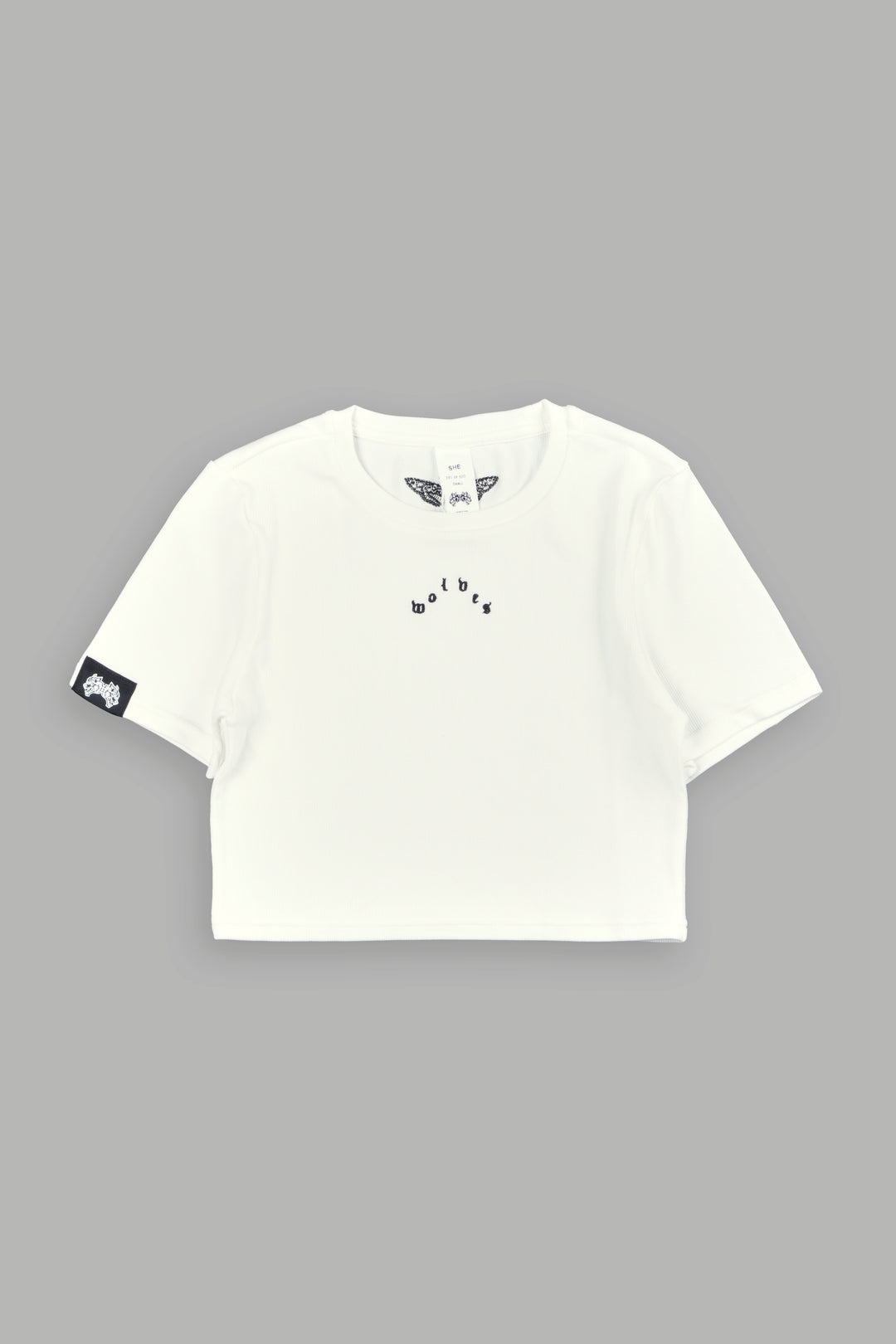 She Pyramid  Ribbed Baby Tee In Stone
