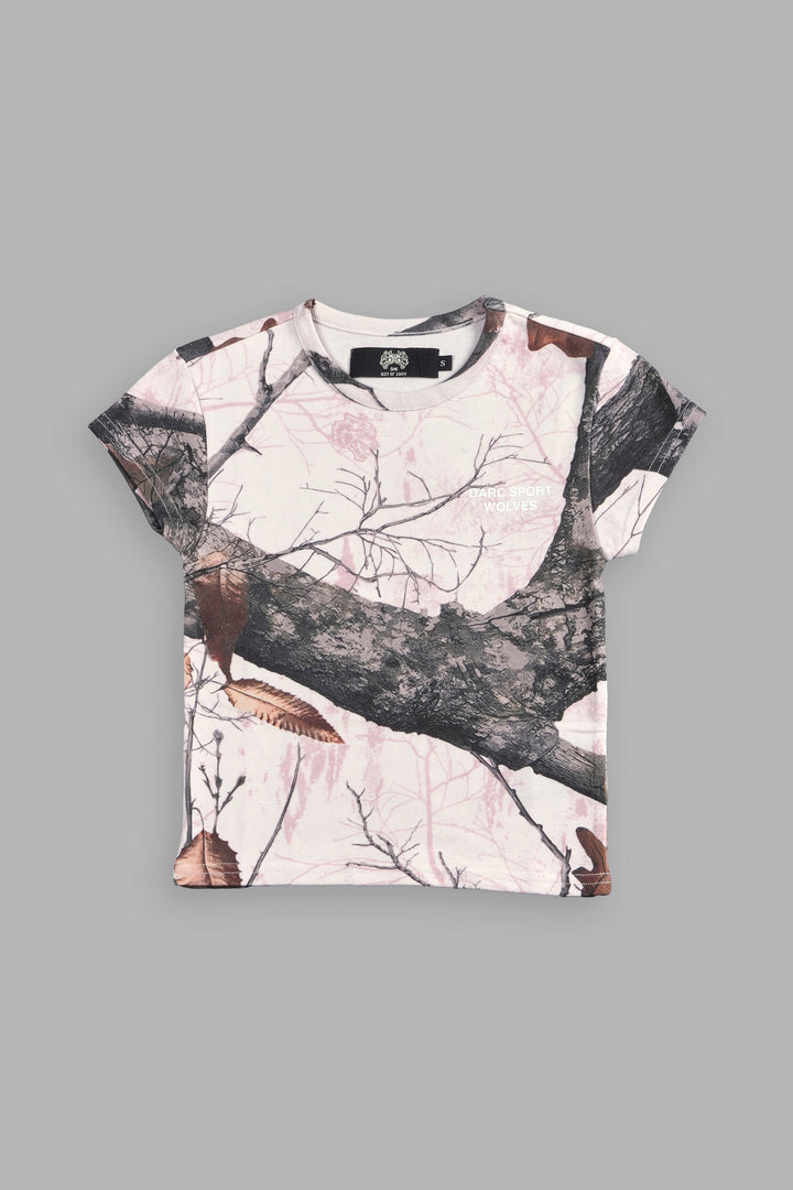 Darc Sport Wolves "Baby" Tee in Brown/Light Mauve Woodland Camo