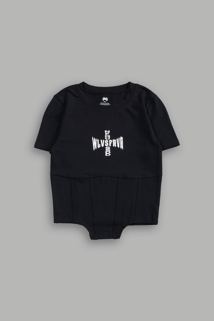Iron Code Salem Corset Tee in Black