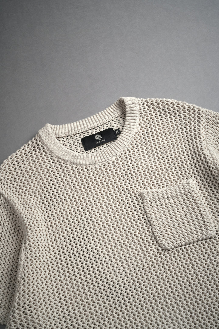 Wolves Only Us Satva Knit S/S V2 Shirt in Marled Cream