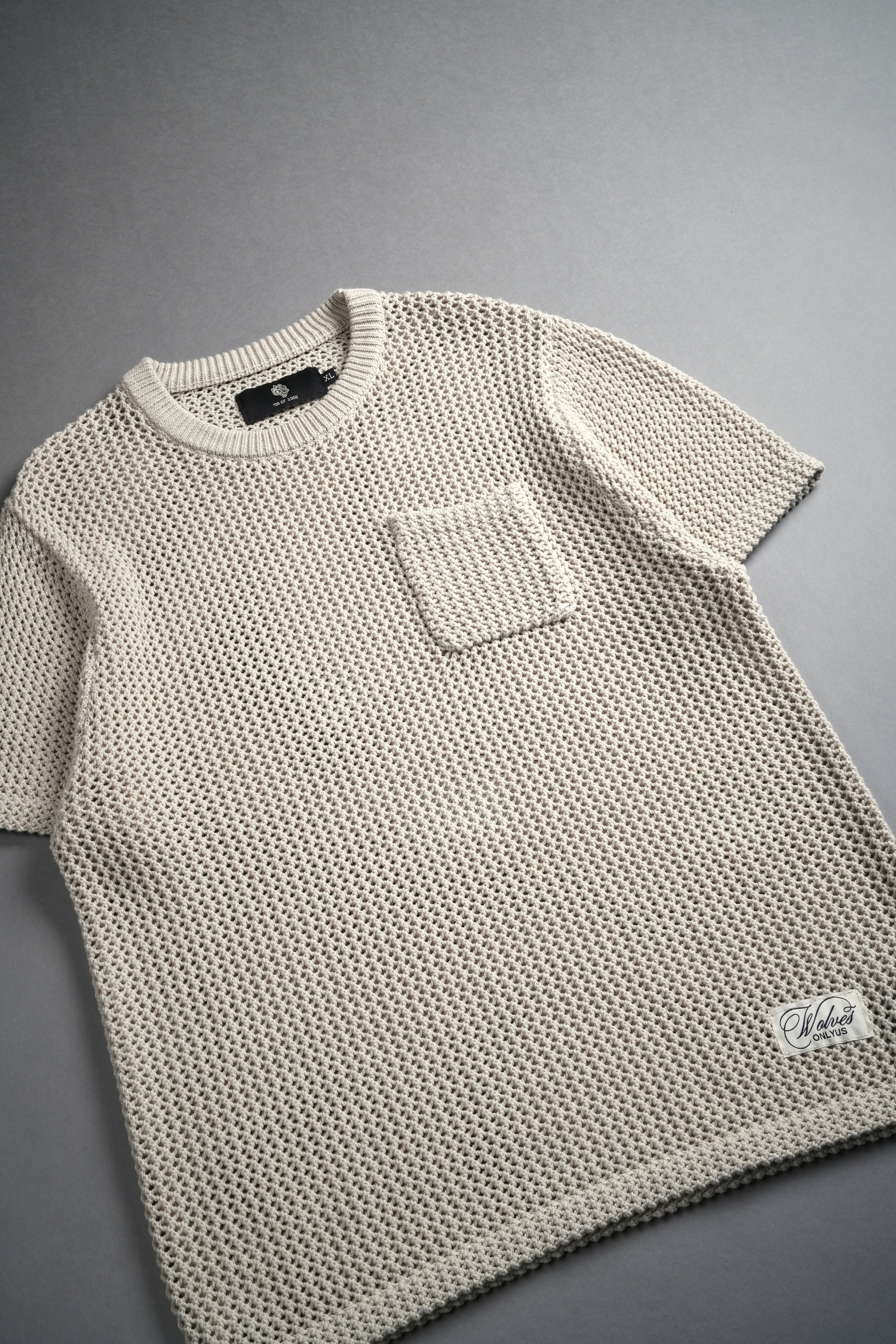 Wolves Only Us Satva Knit S/S V2 Shirt in Marled Cream