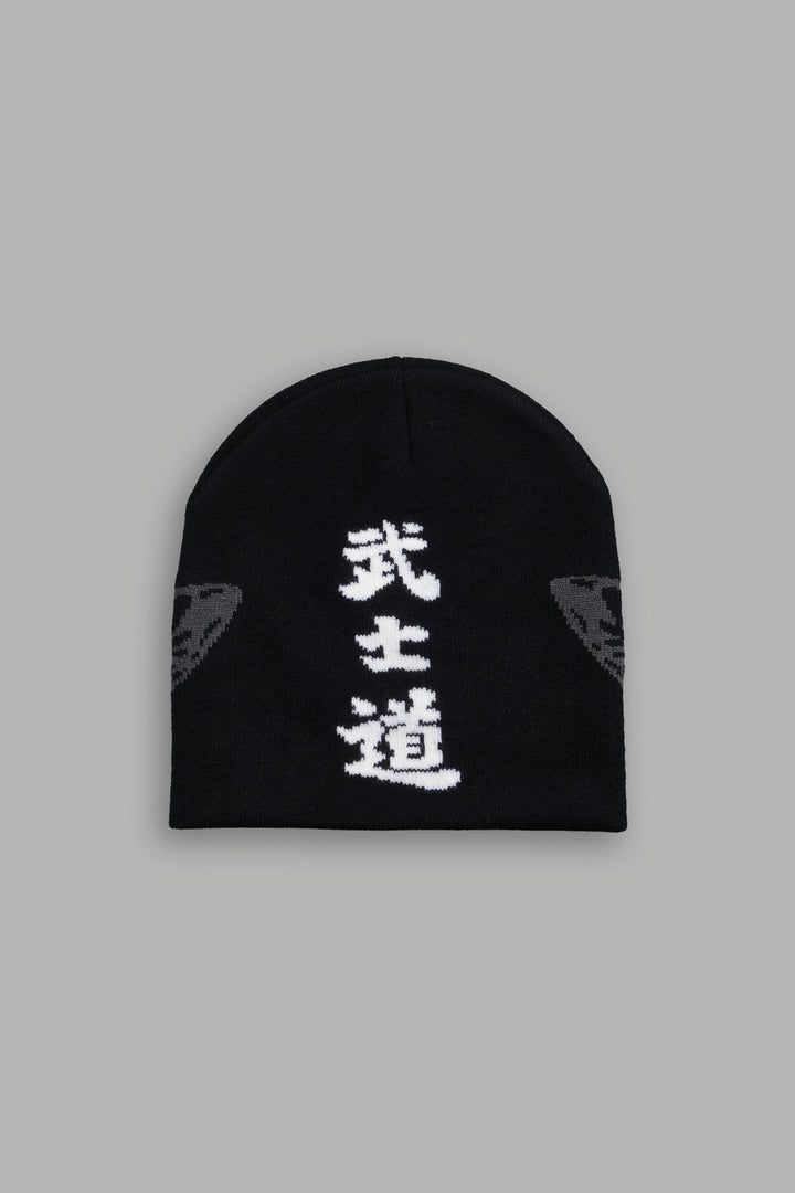 Moth Kanji Cap Beanie in Black