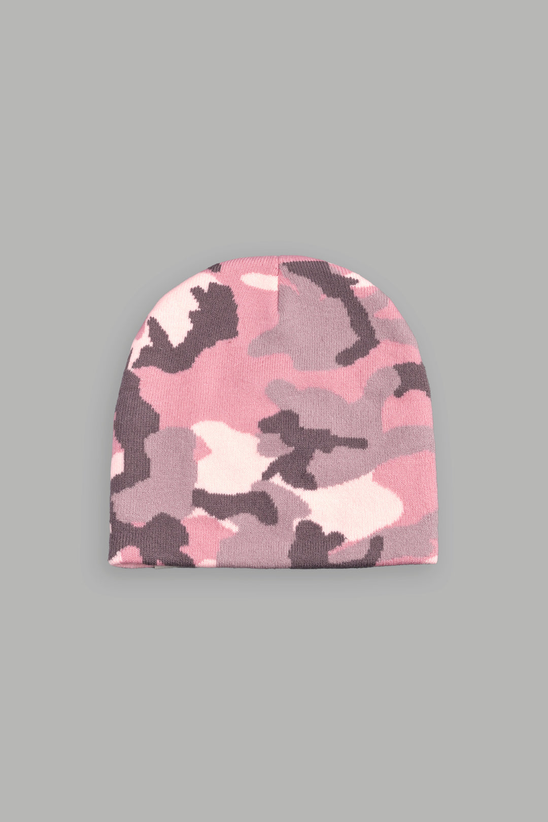 Wolf Patch V2 Cap Beanie In Light Mauve Woodland Camo