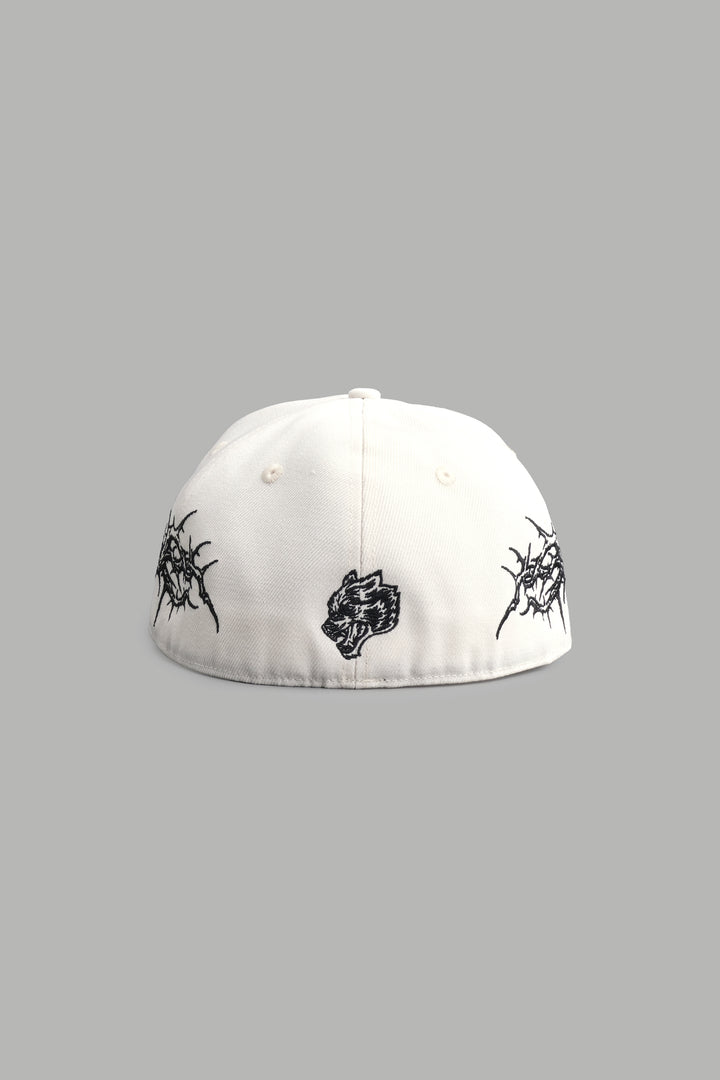 Thorns Fitted Cap in Cream/Oxblood