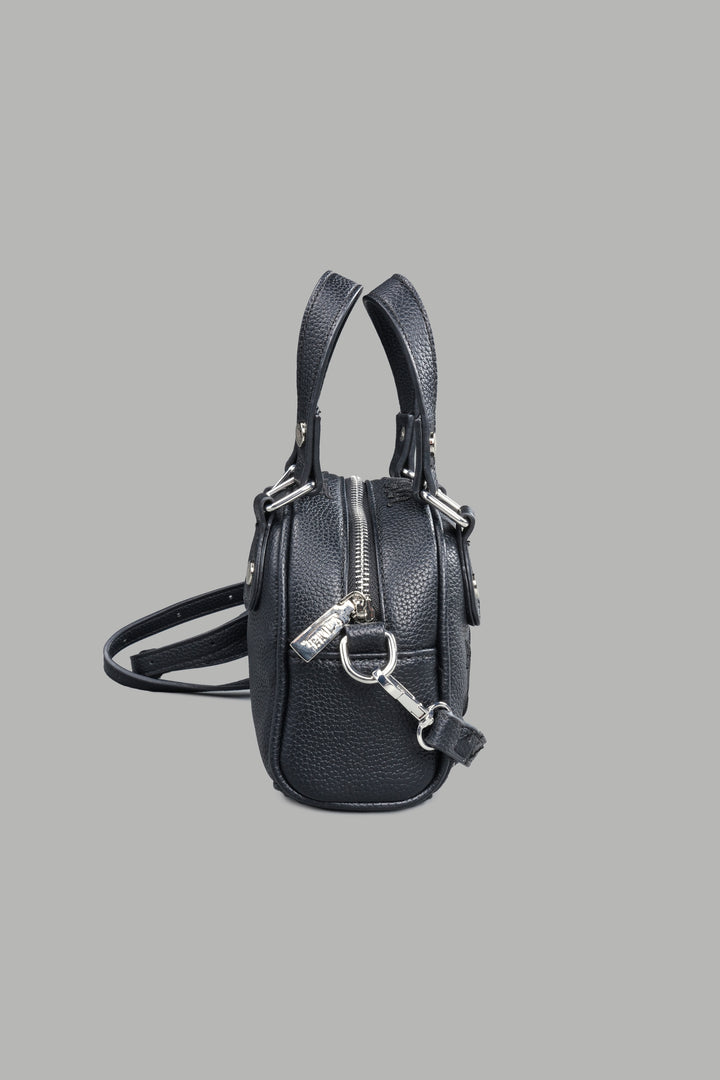 DSVD Collab VD Leather Mini Bowler in Black/Black