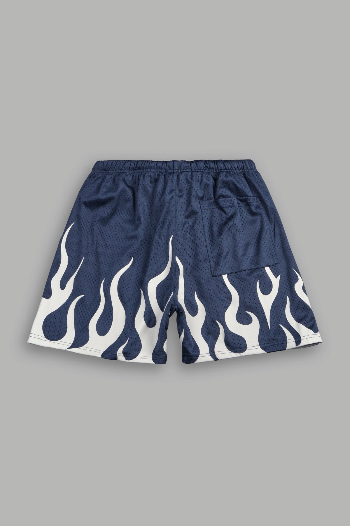 On Fire Applique Mesh Shorts In Storm Blue