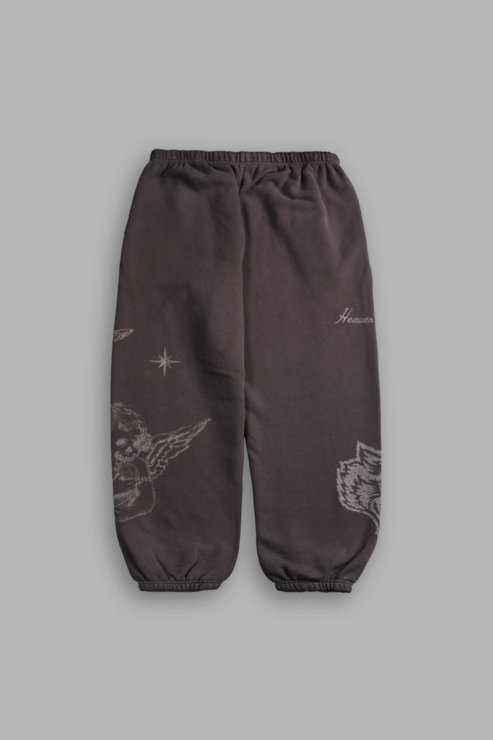 Sacred Flash Lightweight Lounger Sweat Pants in Darc Brown Drift Wash