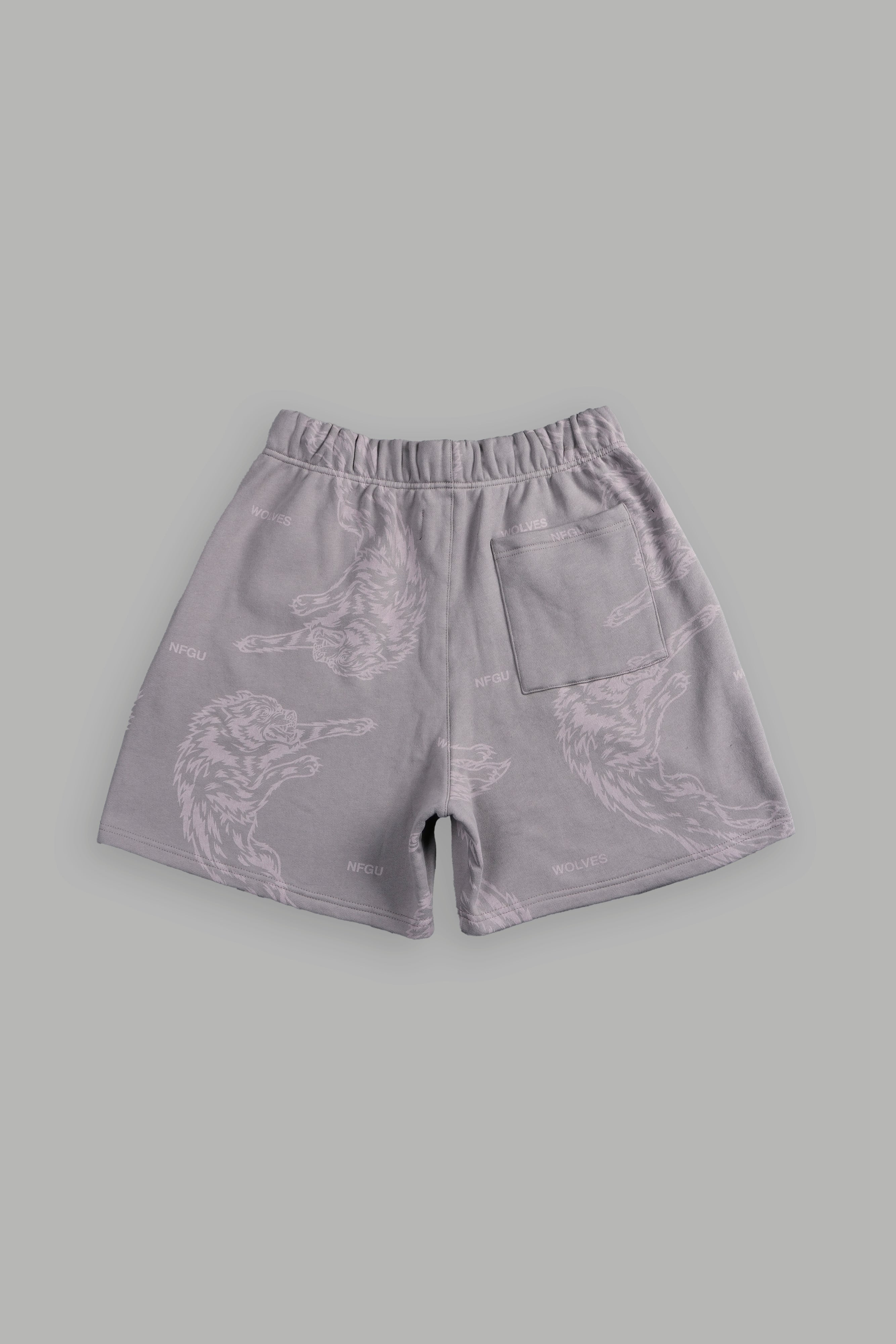 Leap Of Faith Oversized Post Lounge Sweat Shorts in Pale Gray