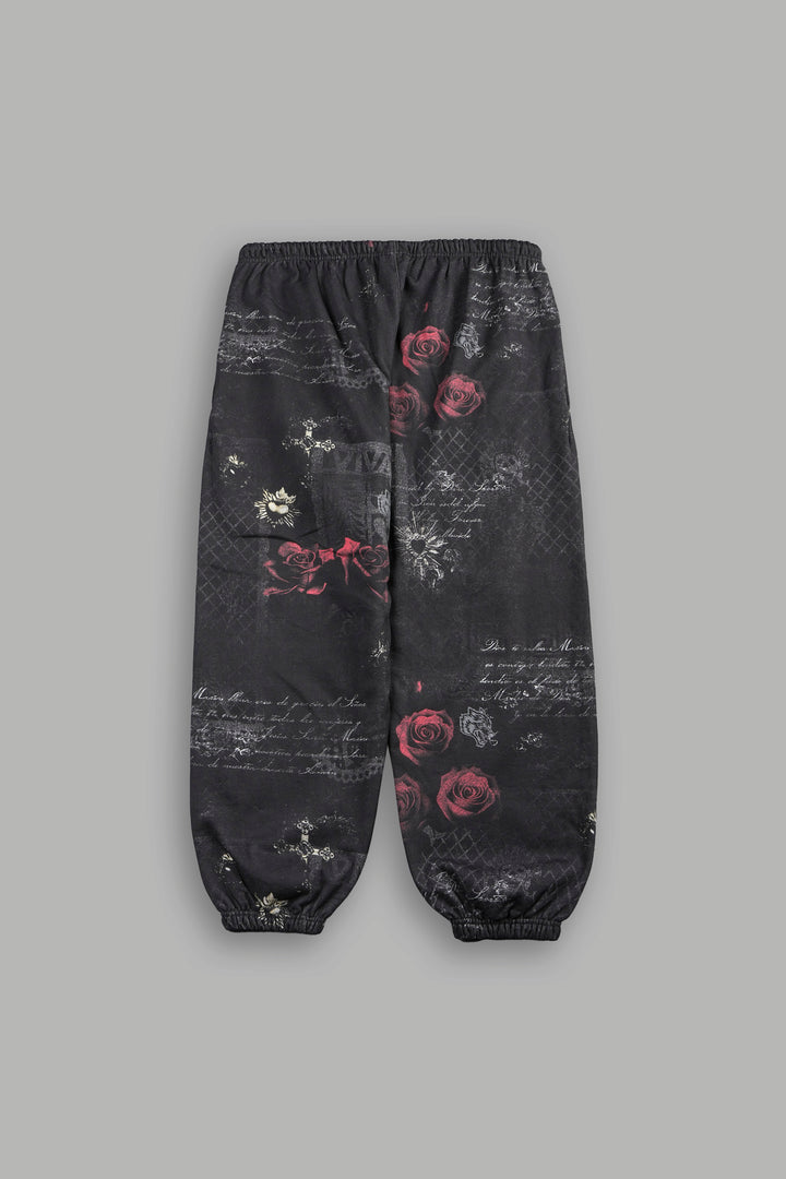Wolves Pyramid Lightweight Lounger Sweat Pants In Rosas Del Corazon