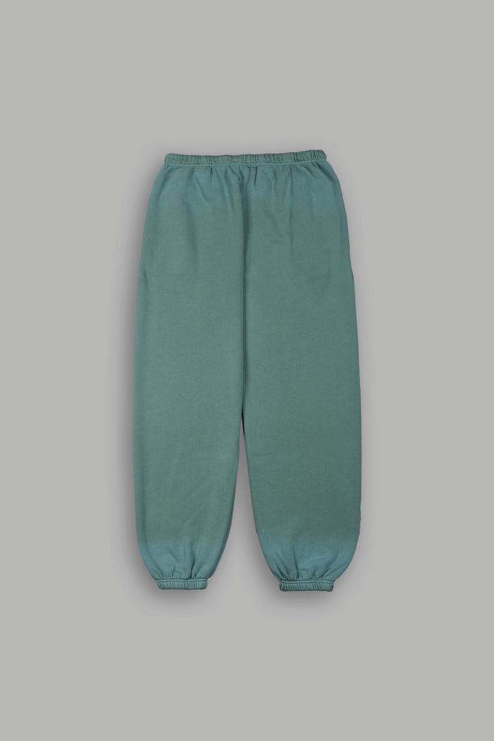 Wolves Forever Lightweight Lounger Sweat Pants in Hunter Green Driftwash