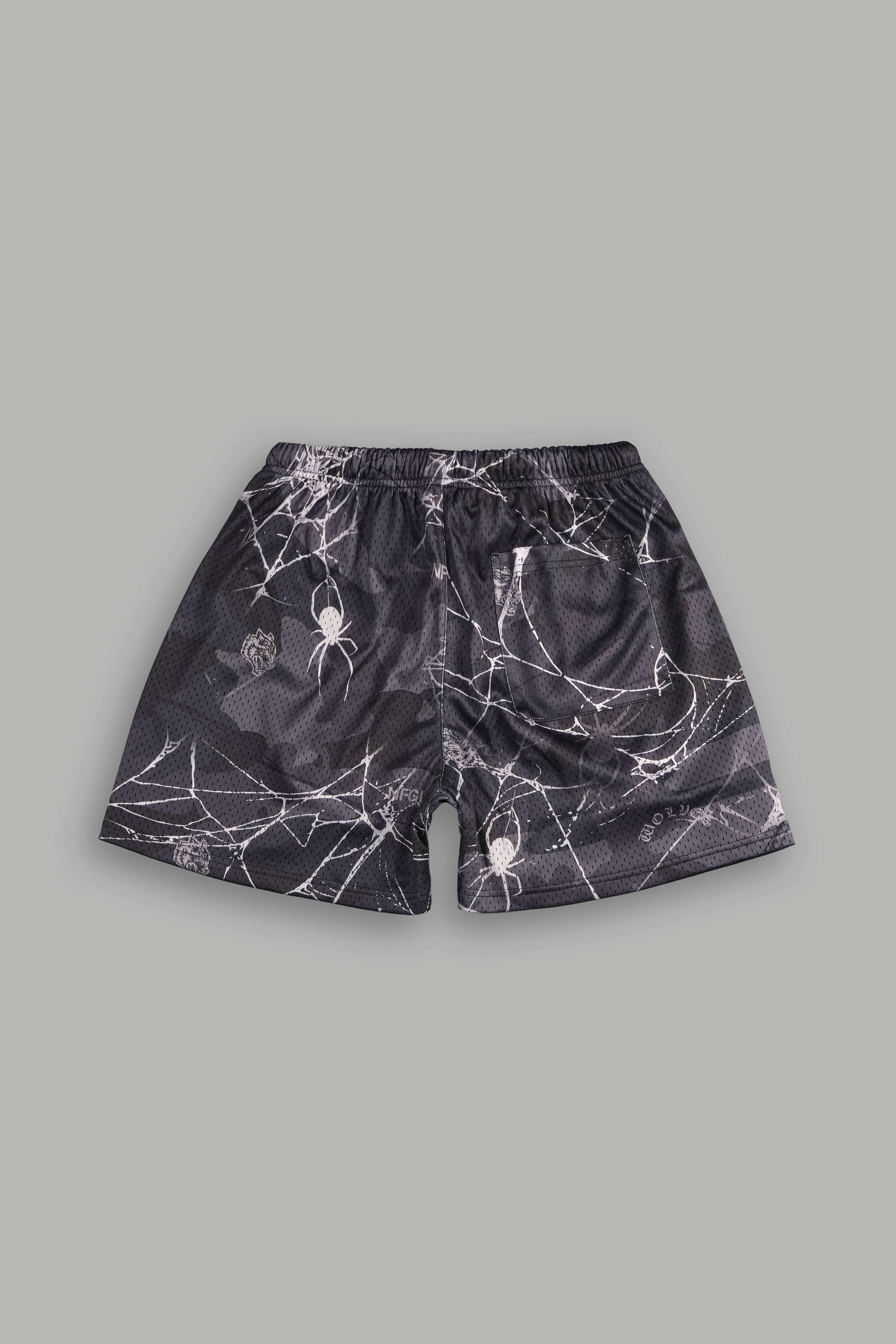 Dual Wolf Mesh Shorts in Spider Camo