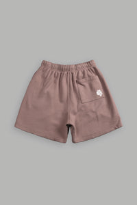 Our Mantra Oversized Post Lounge Sweat Shorts in Norse Brown