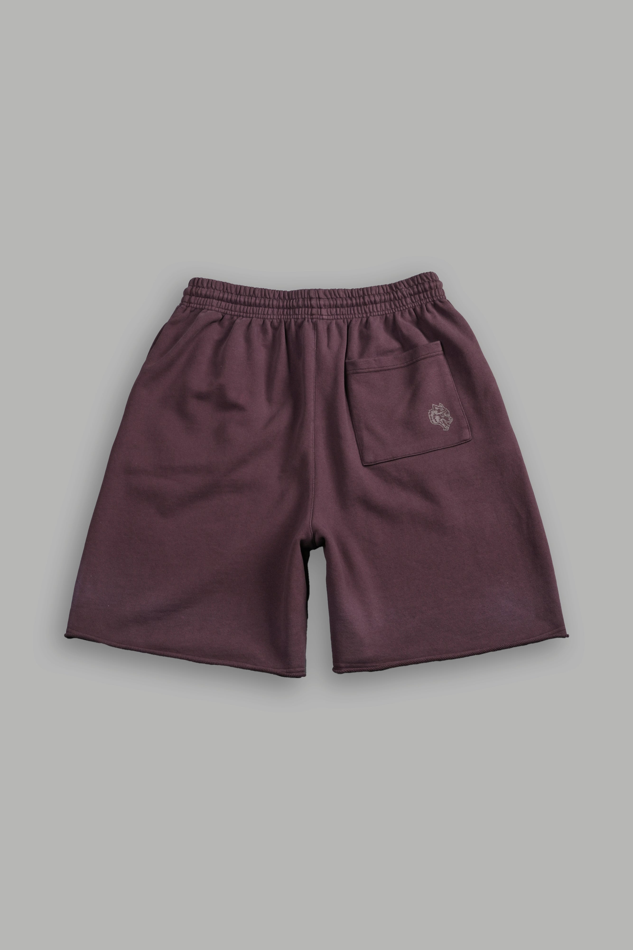 Darc Wandering Grunge Brock Sweat Shorts in Darc Garnet Drift Wash